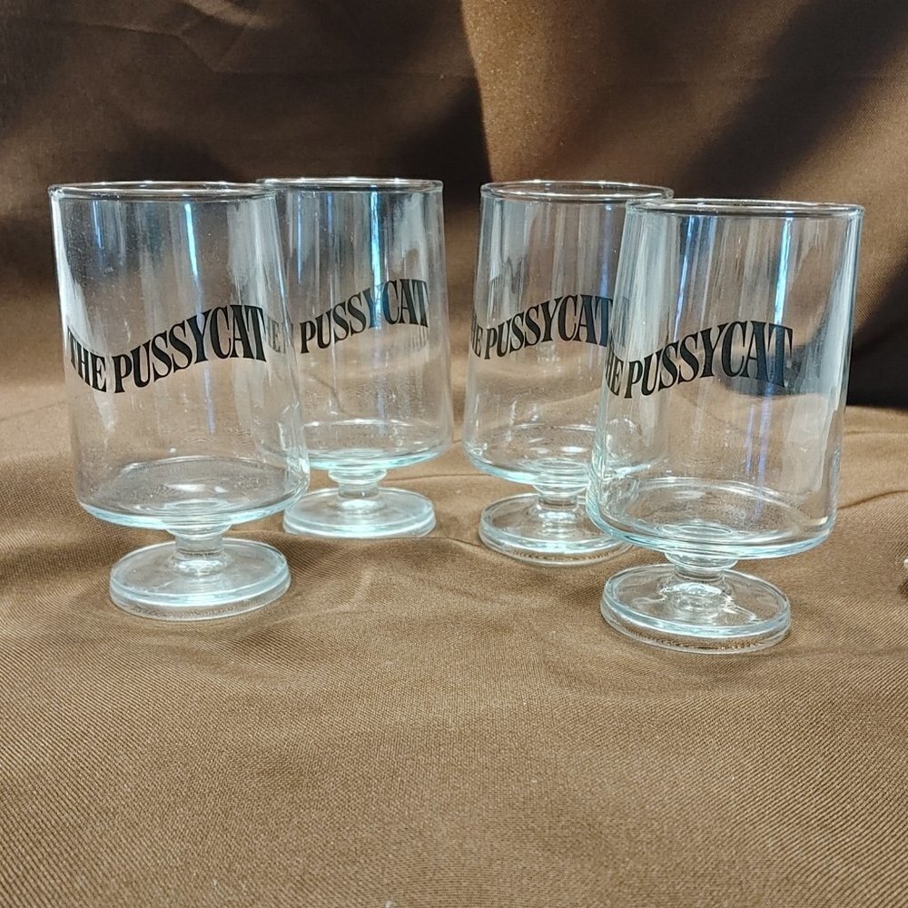 Vintage Early Times Bourbon Whiskey Glasses Footed Barware 1972